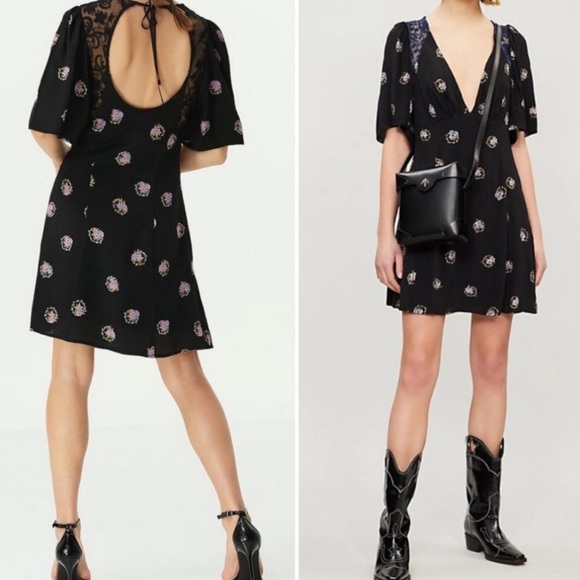 NWT Free People Mockingbird Embroidered Mesh Inset Minidress - Picture 10 of 11